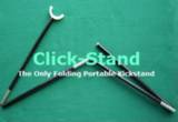 This is an image of Click-Stand's logo.  It's a photo of the click-stand folded in five parts with the company's name over it.